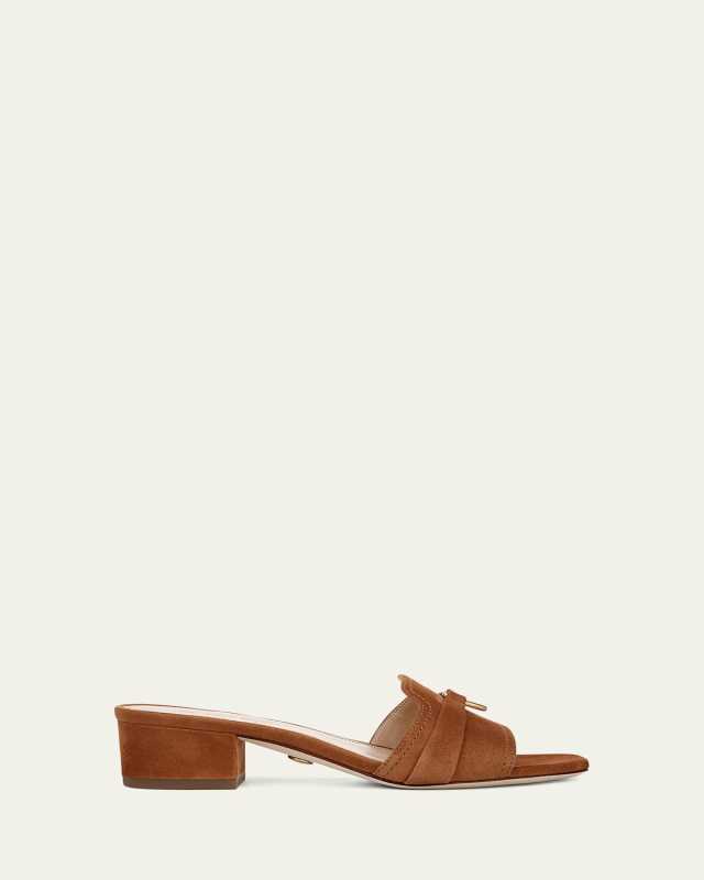 Annette Suede Medallion Mule Sandals